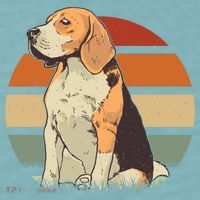 Beagle Retro Sunset Sueded Cloud Jersey T-Shirt thumb 2