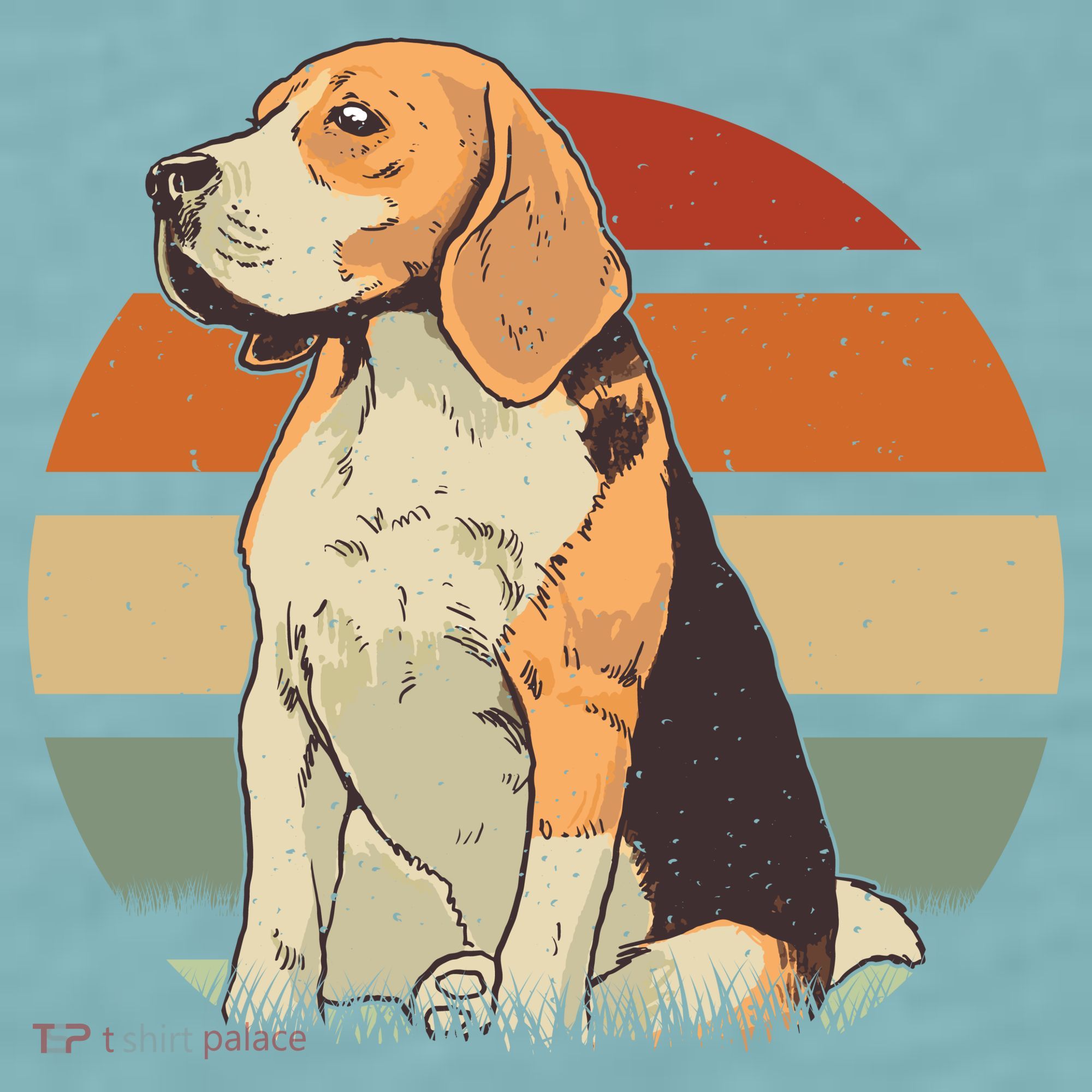 Beagle Retro Sunset Sueded Cloud Jersey T-Shirt