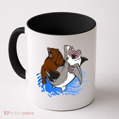 Bear Attacking Shark Coffee Mug