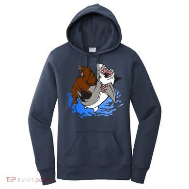 Bear Attacking Shark Women's Hoodie