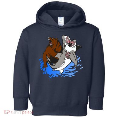 Bear Attacking Shark Toddler Hoodie
