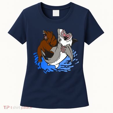 Bear Attacking Shark Women's T-Shirt