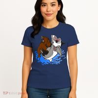 Bear Attacking Shark Women's T-Shirt thumb 4