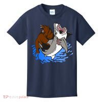 Bear Attacking Shark Kids T-Shirt thumb 0