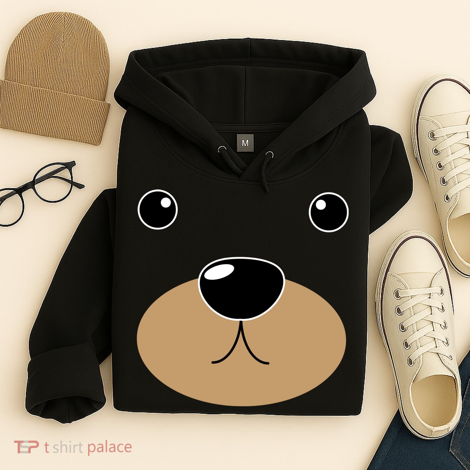 Bear Costume Face Hoodie