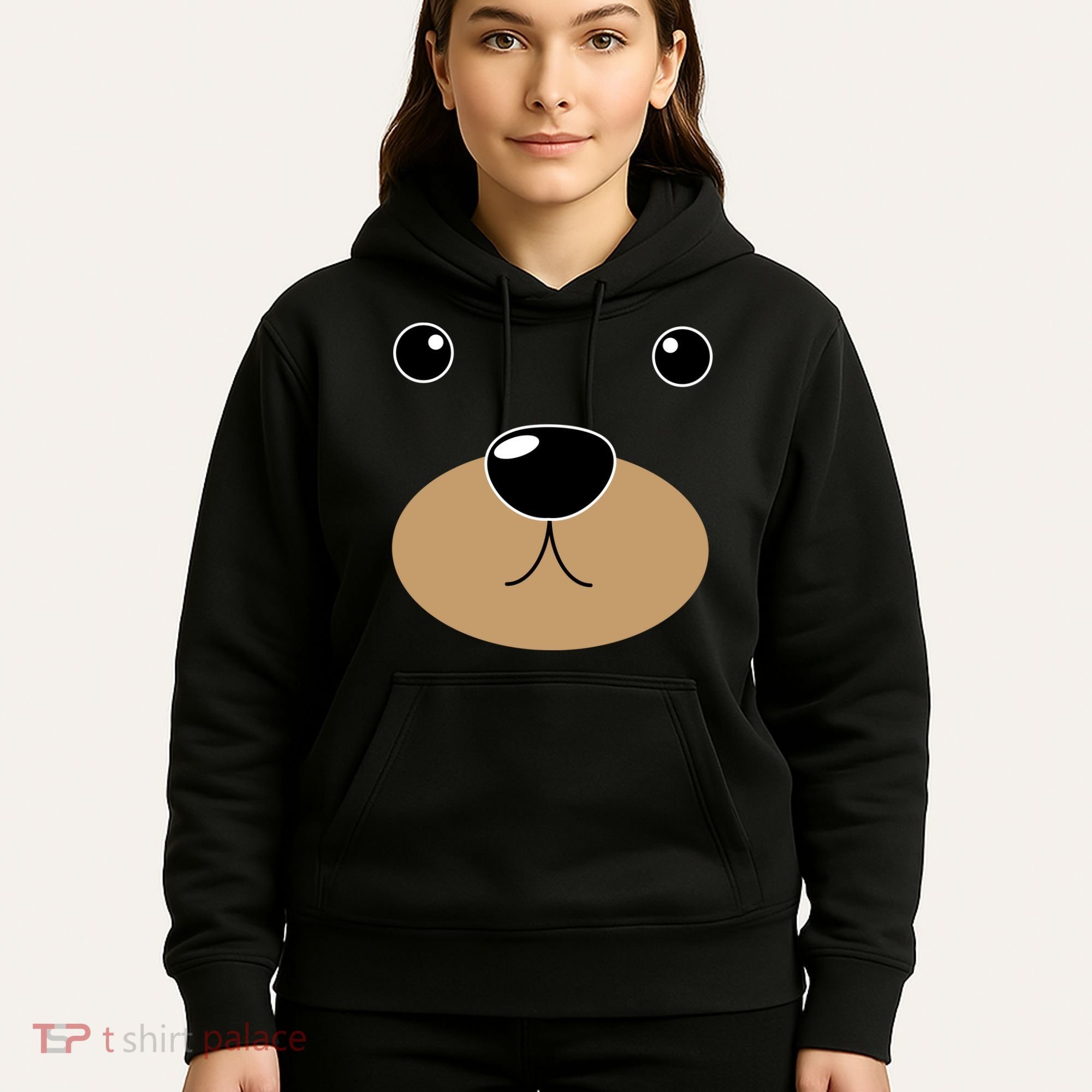 Bear Costume Face Hoodie