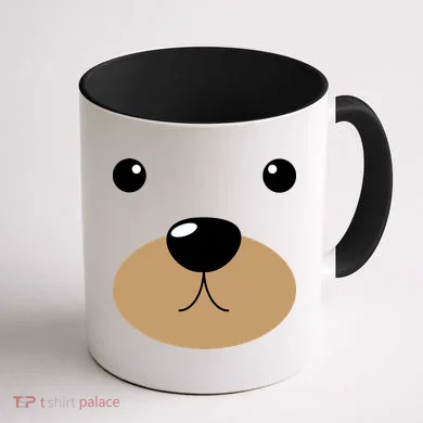 Bear Costume Face Coffee Mug back