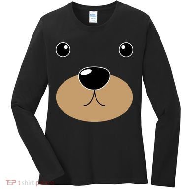 Bear Costume Face Women's Long Sleeve Shirt
