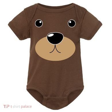 Bear Costume Face Baby Bodysuit
