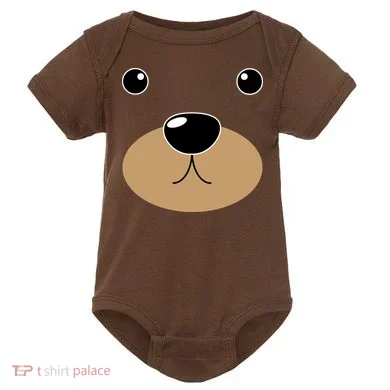 Bear Costume Face Baby Bodysuit