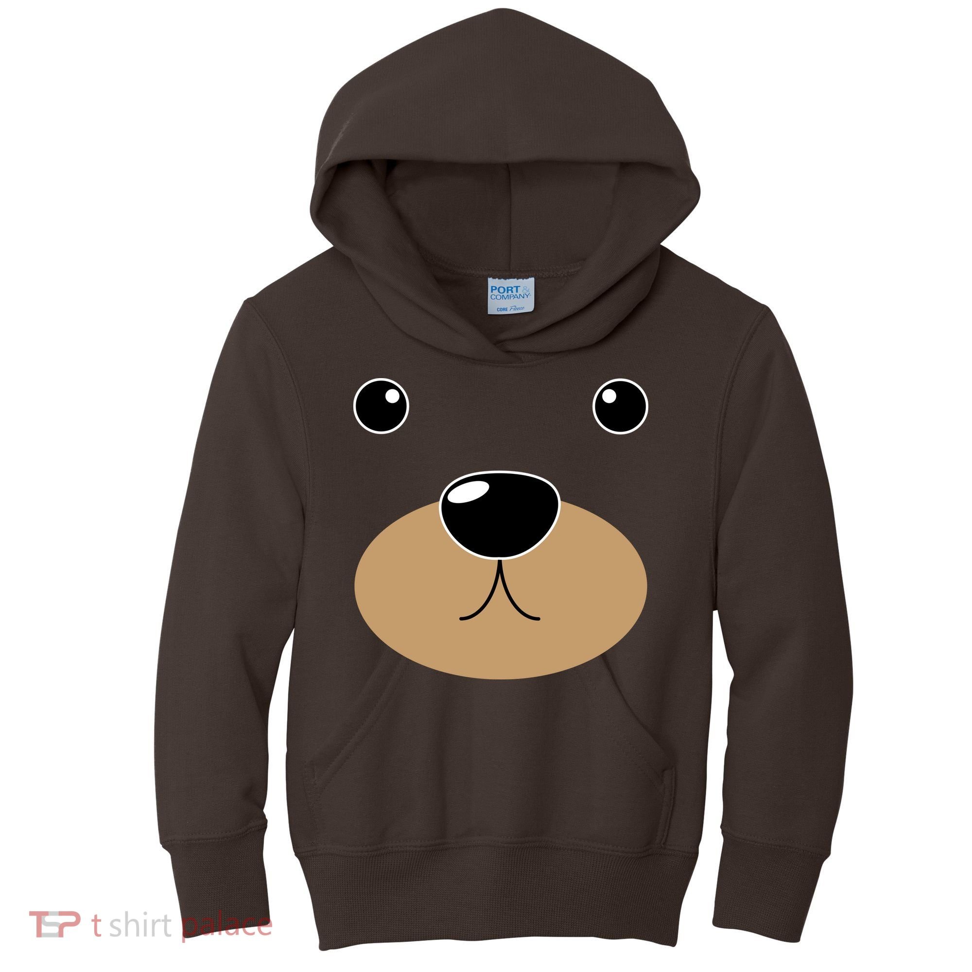 Bear Costume Face Kids Hoodie