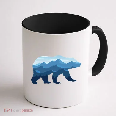 Bear Double Exposure Surreal Wildlife Coffee Mug back