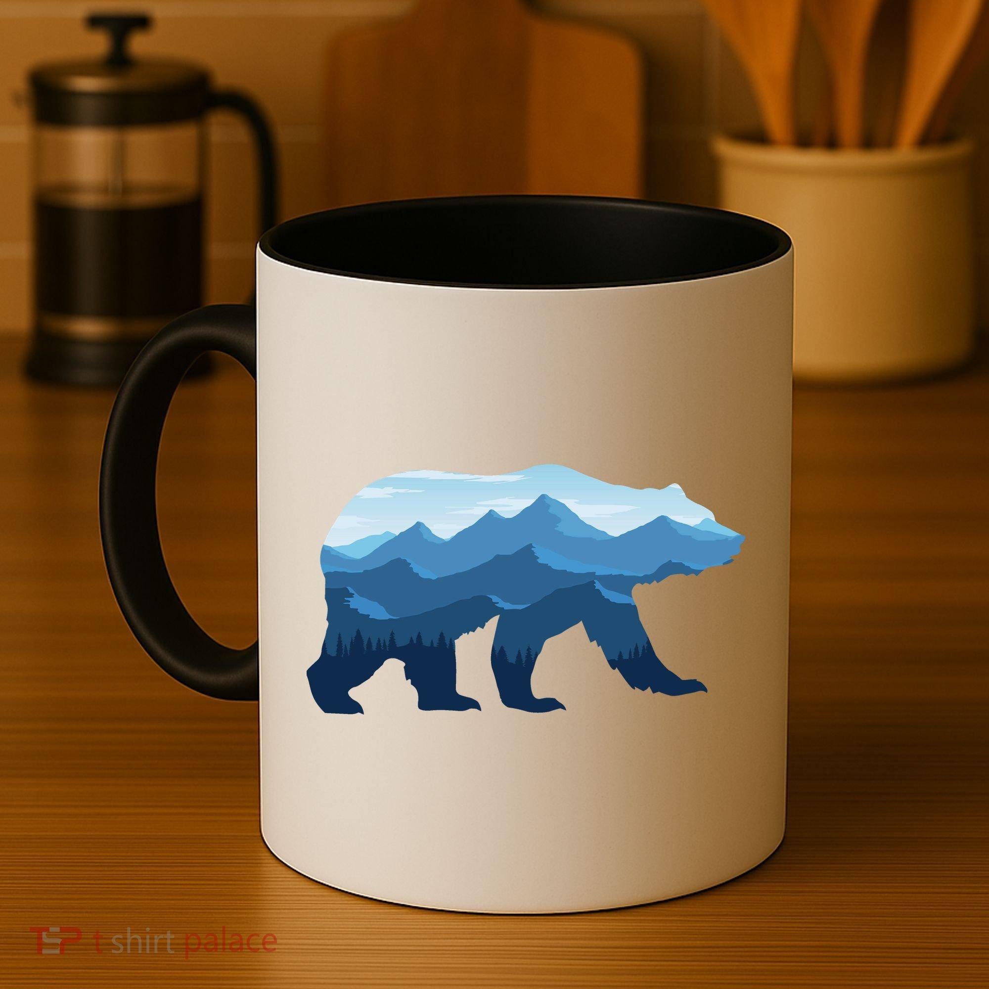 Bear Double Exposure Surreal Wildlife Coffee Mug