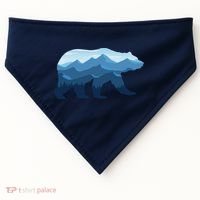 Bear Double Exposure Surreal Wildlife USA-Made Doggie Bandana thumb 0