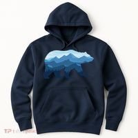 Bear Double Exposure Surreal Wildlife Hoodie thumb 0