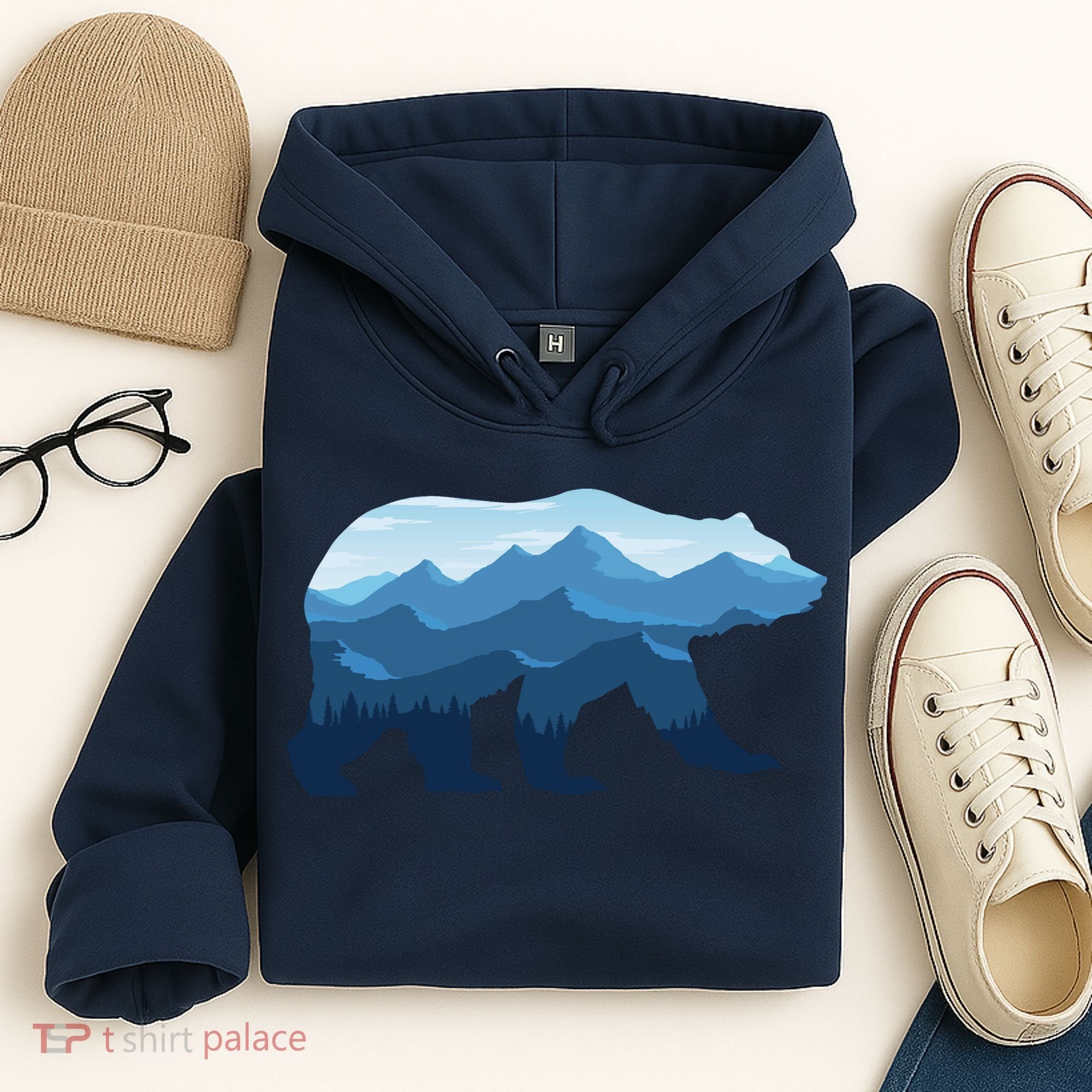 Bear Double Exposure Surreal Wildlife Hoodie