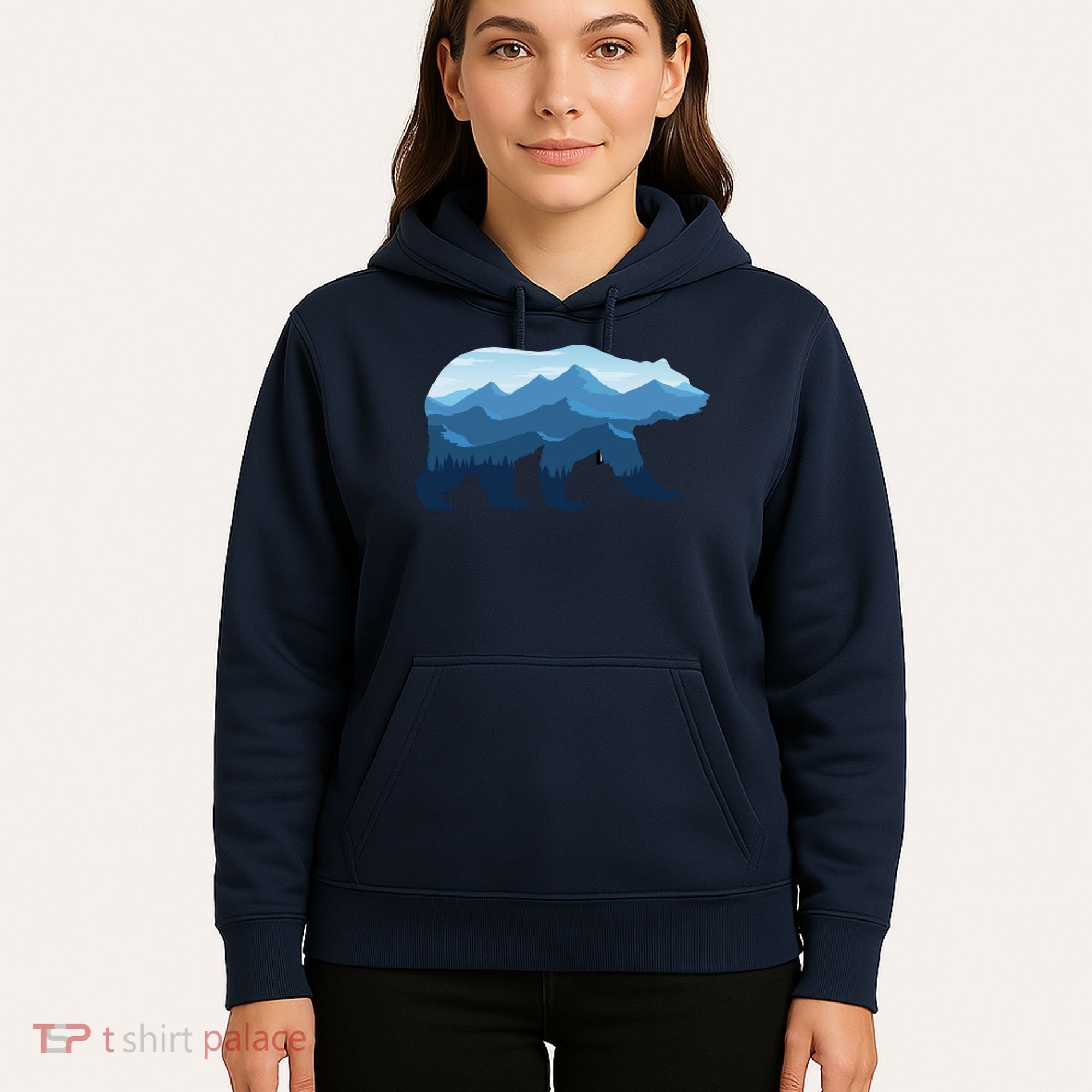 Bear Double Exposure Surreal Wildlife Hoodie