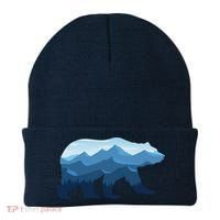 Bear Double Exposure Surreal Wildlife Beanie thumb 0