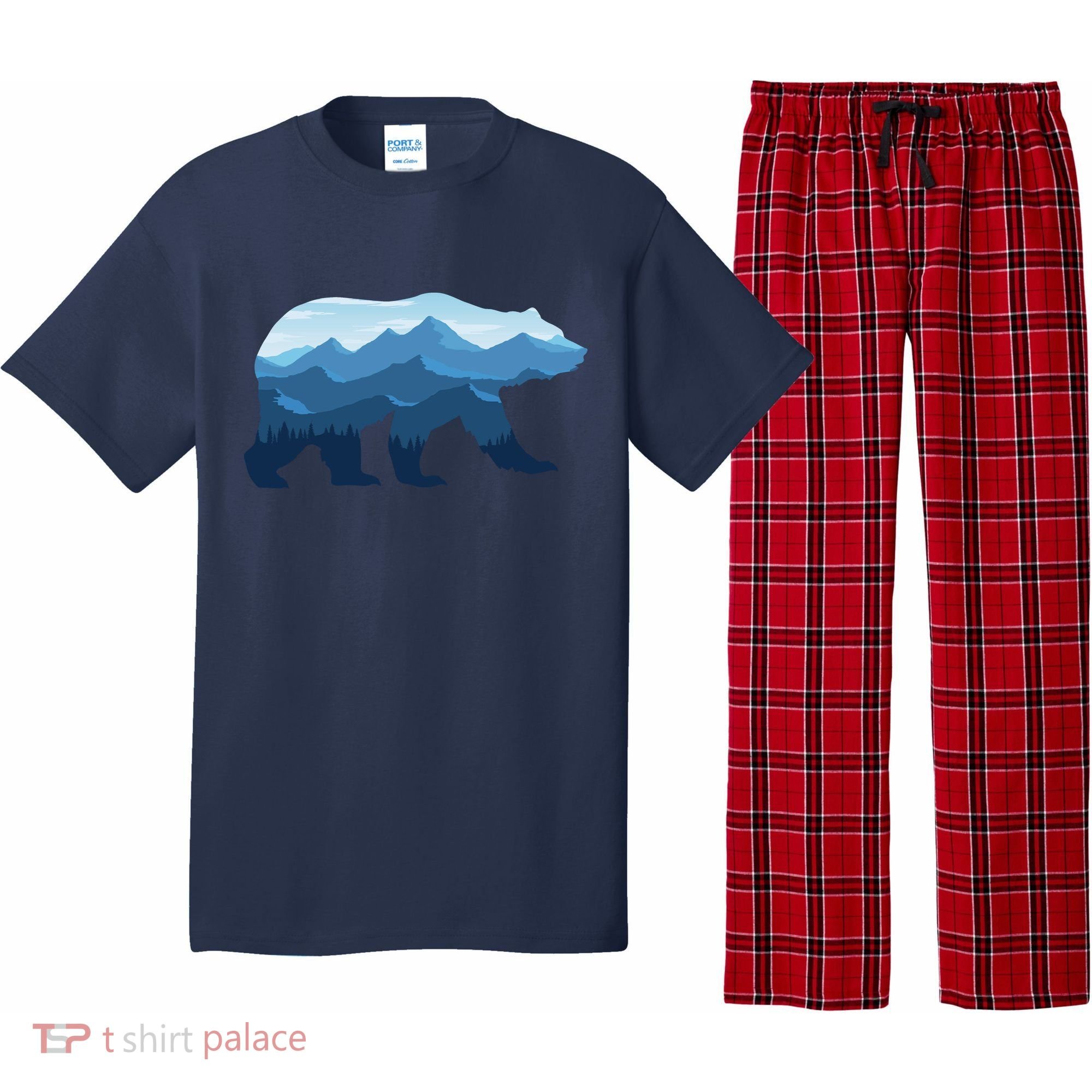 Bear Double Exposure Surreal Wildlife Pajama Set
