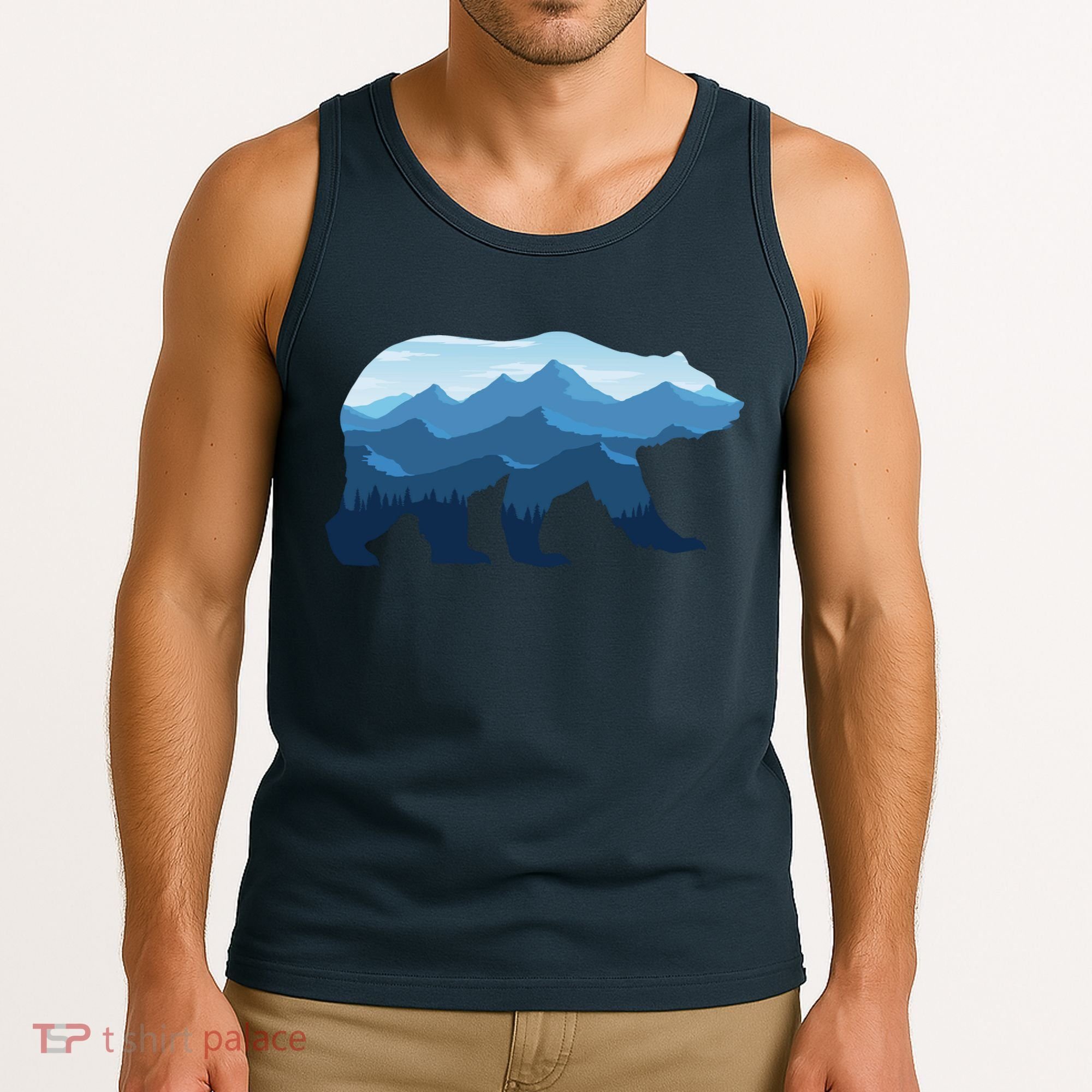 Bear Double Exposure Surreal Wildlife Tank Top