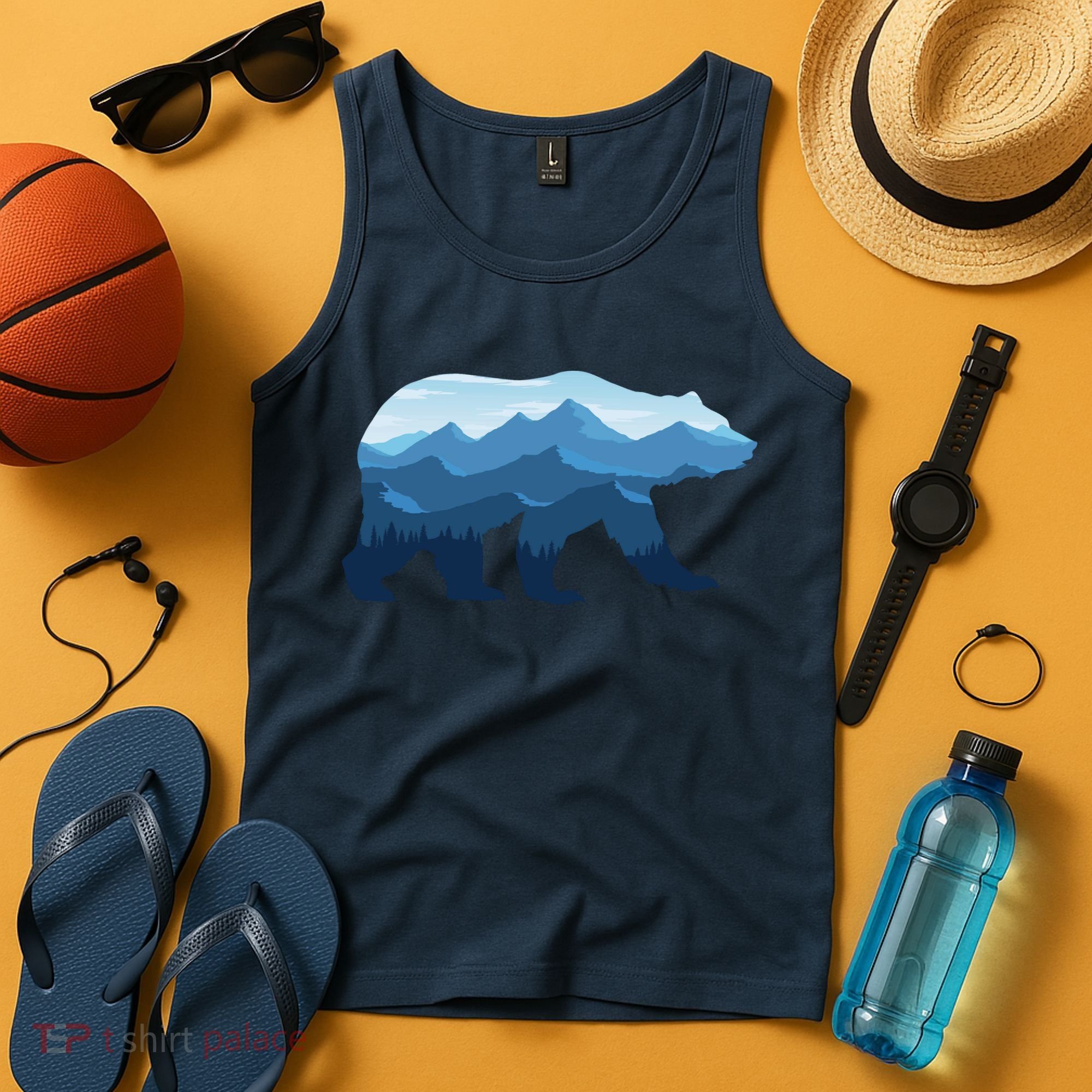 Bear Double Exposure Surreal Wildlife Tank Top