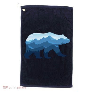Bear Double Exposure Surreal Wildlife Golf Towel