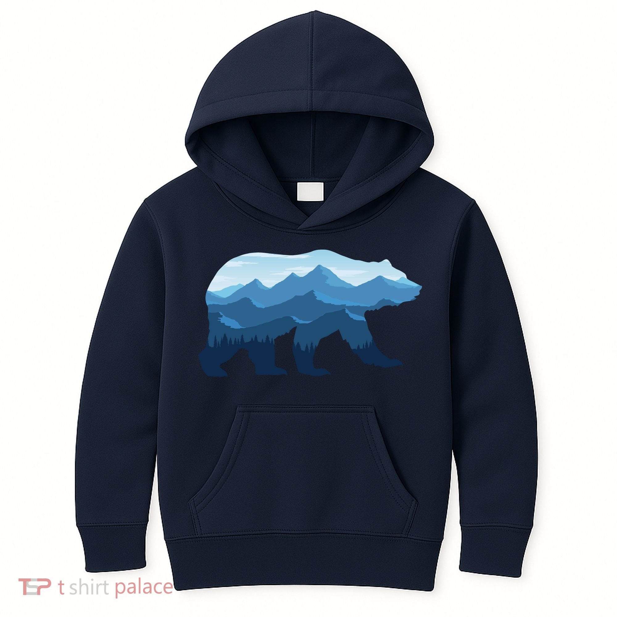 Bear Double Exposure Surreal Wildlife Kids Hoodie
