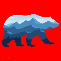 Bear Double Exposure Surreal Wildlife Santa Hat thumb 1