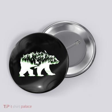 Bear Forest Deer Wilderness Mountains Button