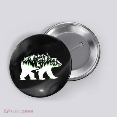 Bear Forest Deer Wilderness Mountains Button