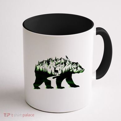Bear Forest Deer Wilderness Mountains Coffee Mug back