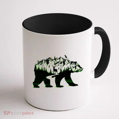 Bear Forest Deer Wilderness Mountains Coffee Mug back