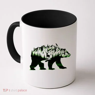 Bear Forest Deer Wilderness Mountains Coffee Mug