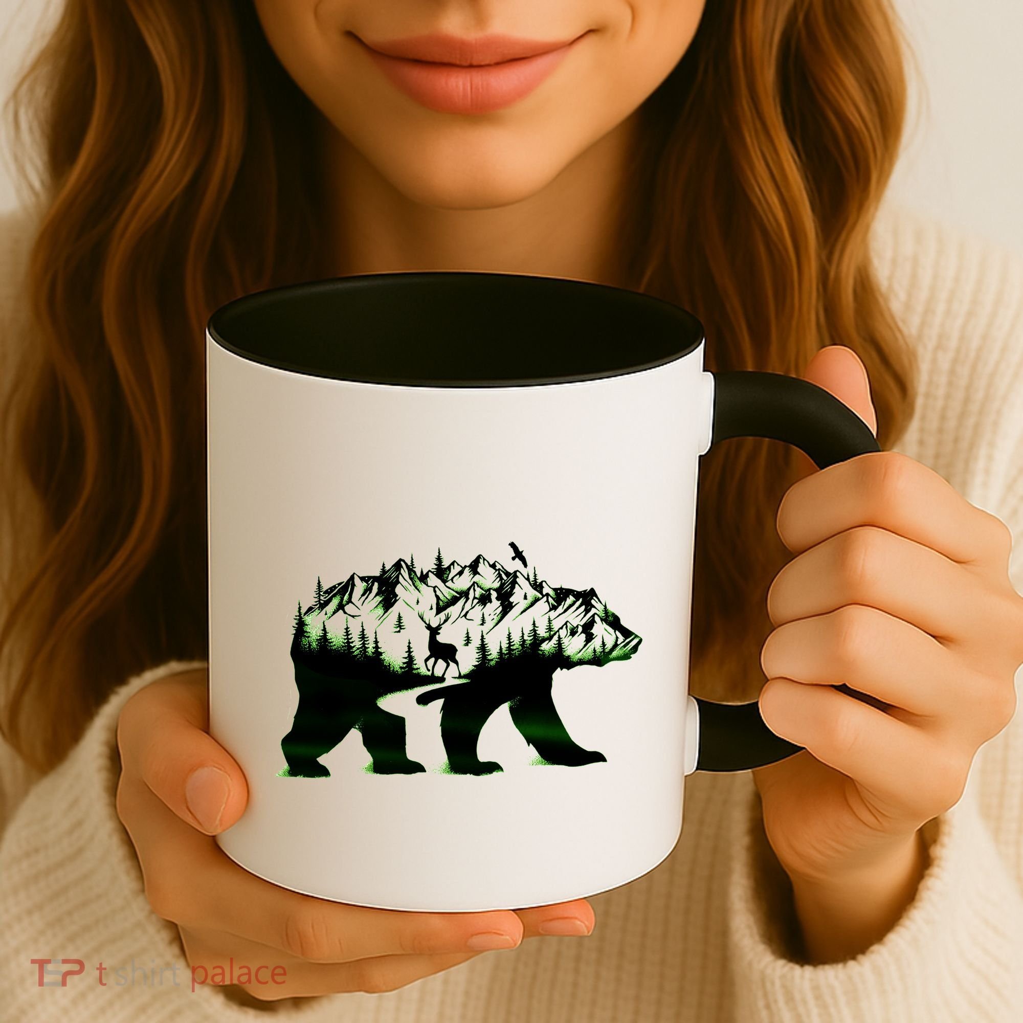 Bear Forest Deer Wilderness Mountains Coffee Mug