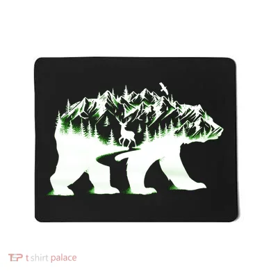 Bear Forest Deer Wilderness Mountains Mousepad
