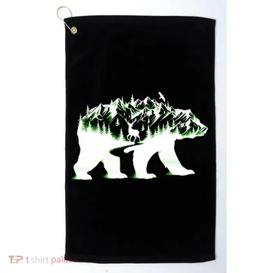 Bear Forest Deer Wilderness Mountains Golf Towel