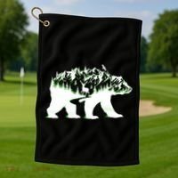 Bear Forest Deer Wilderness Mountains Golf Towel thumb 1