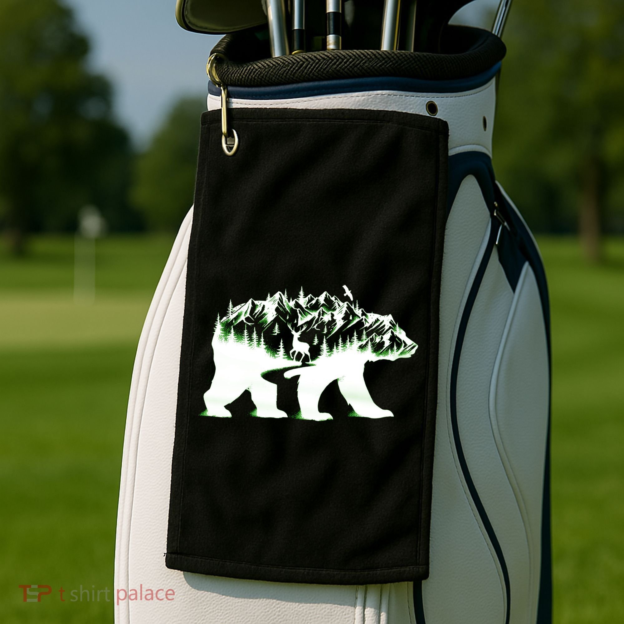 Bear Forest Deer Wilderness Mountains Golf Towel