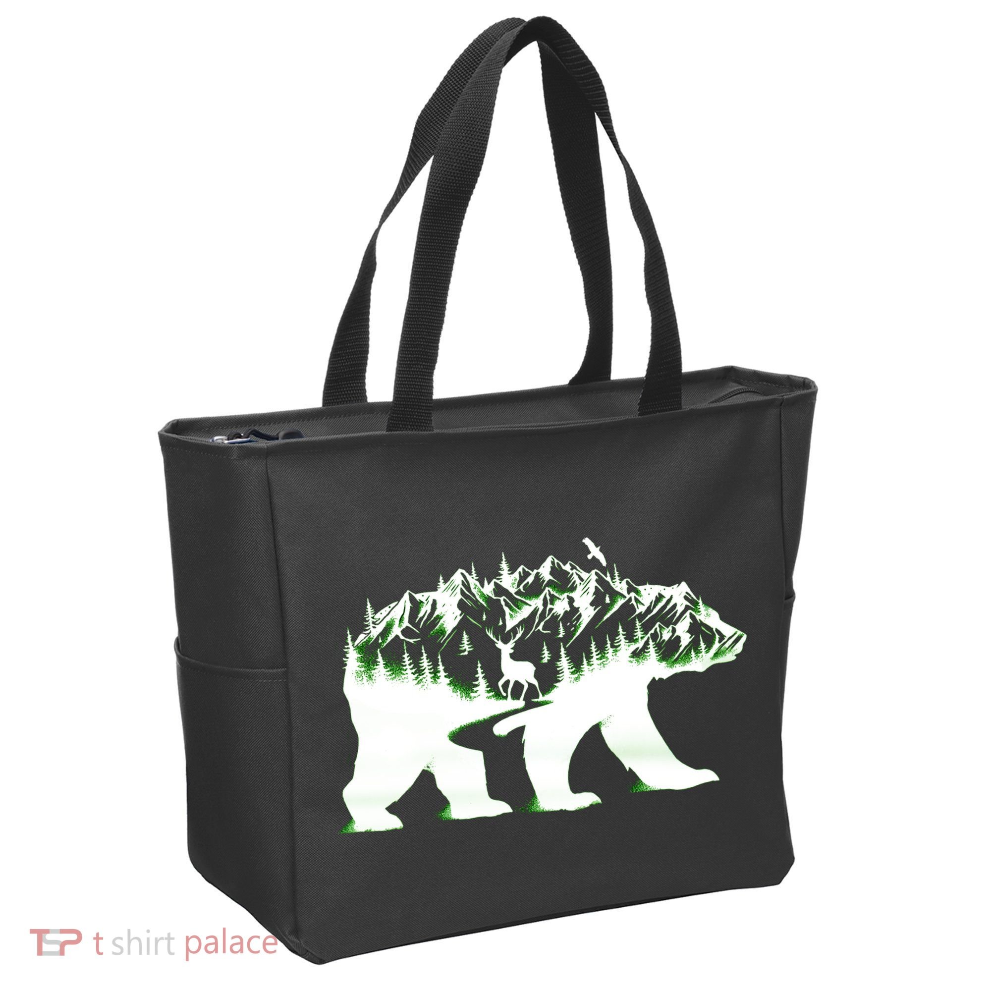 Bear Forest Deer Wilderness Mountains Tote Bag
