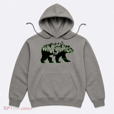 Bear Forest Deer Wilderness Mountains Hoodie