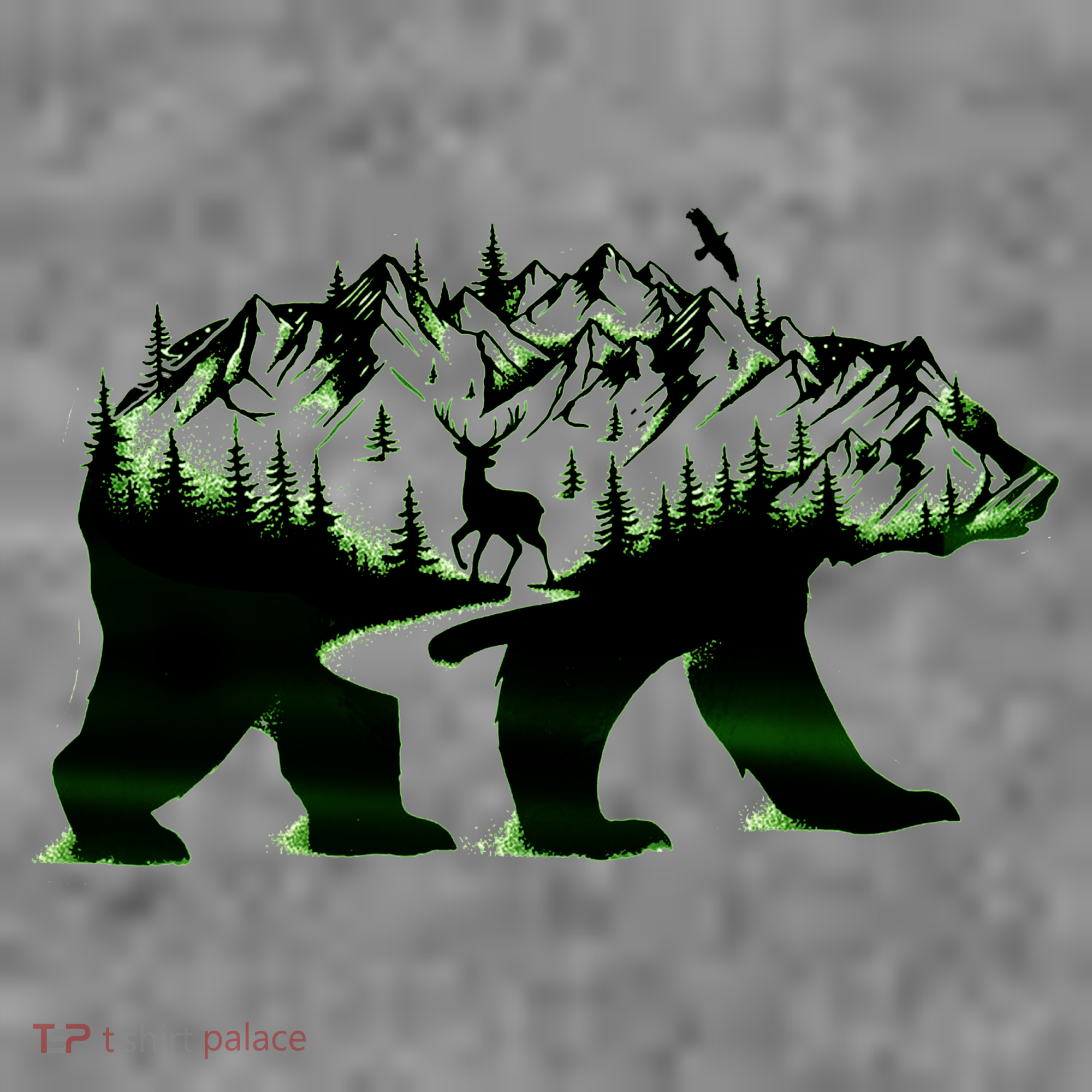 Bear Forest Deer Wilderness Mountains Hoodie