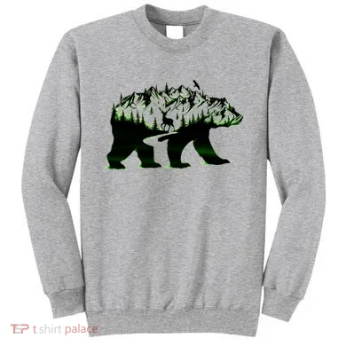 Bear Forest Deer Wilderness Mountains Sweatshirt