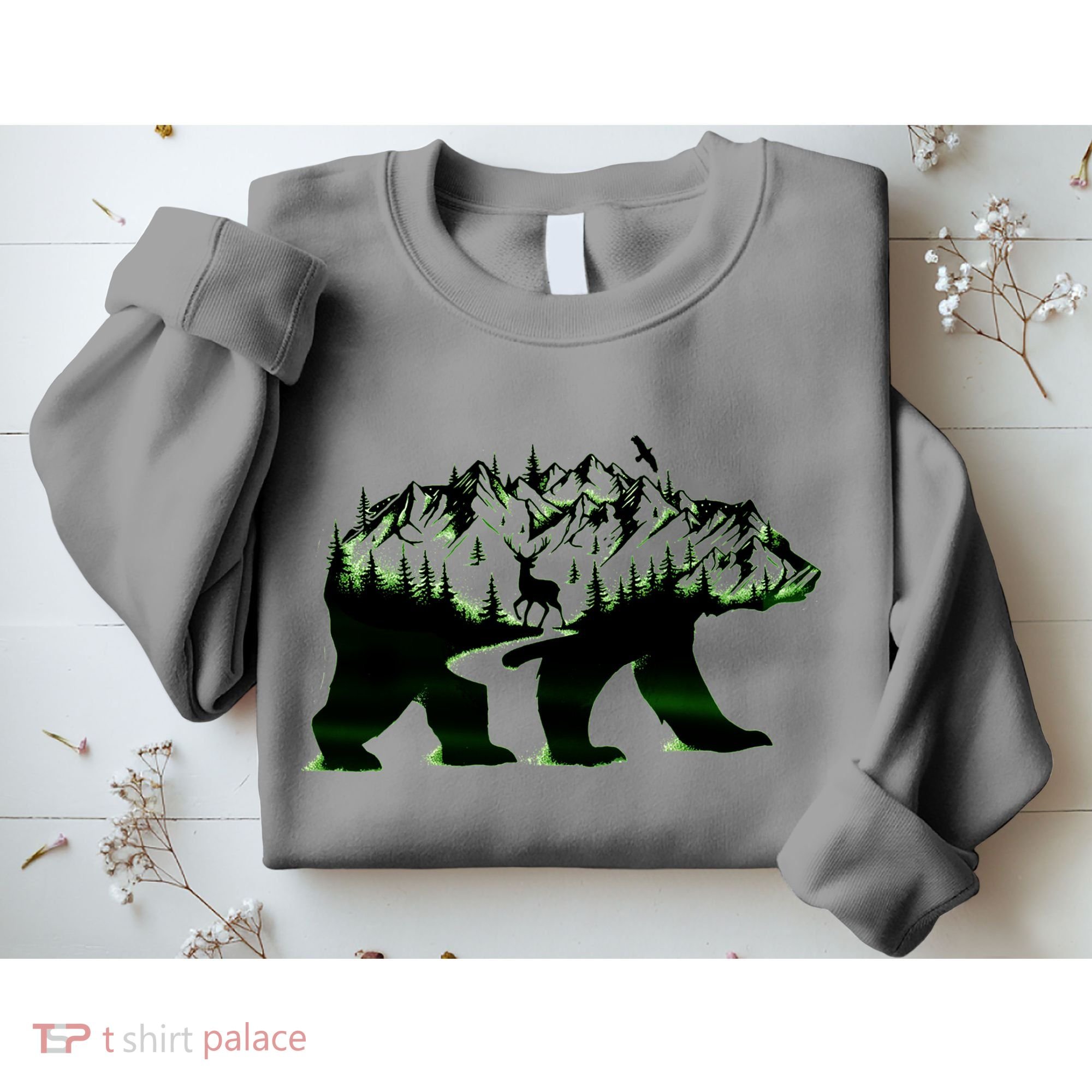 Bear Forest Deer Wilderness Mountains Sweatshirt