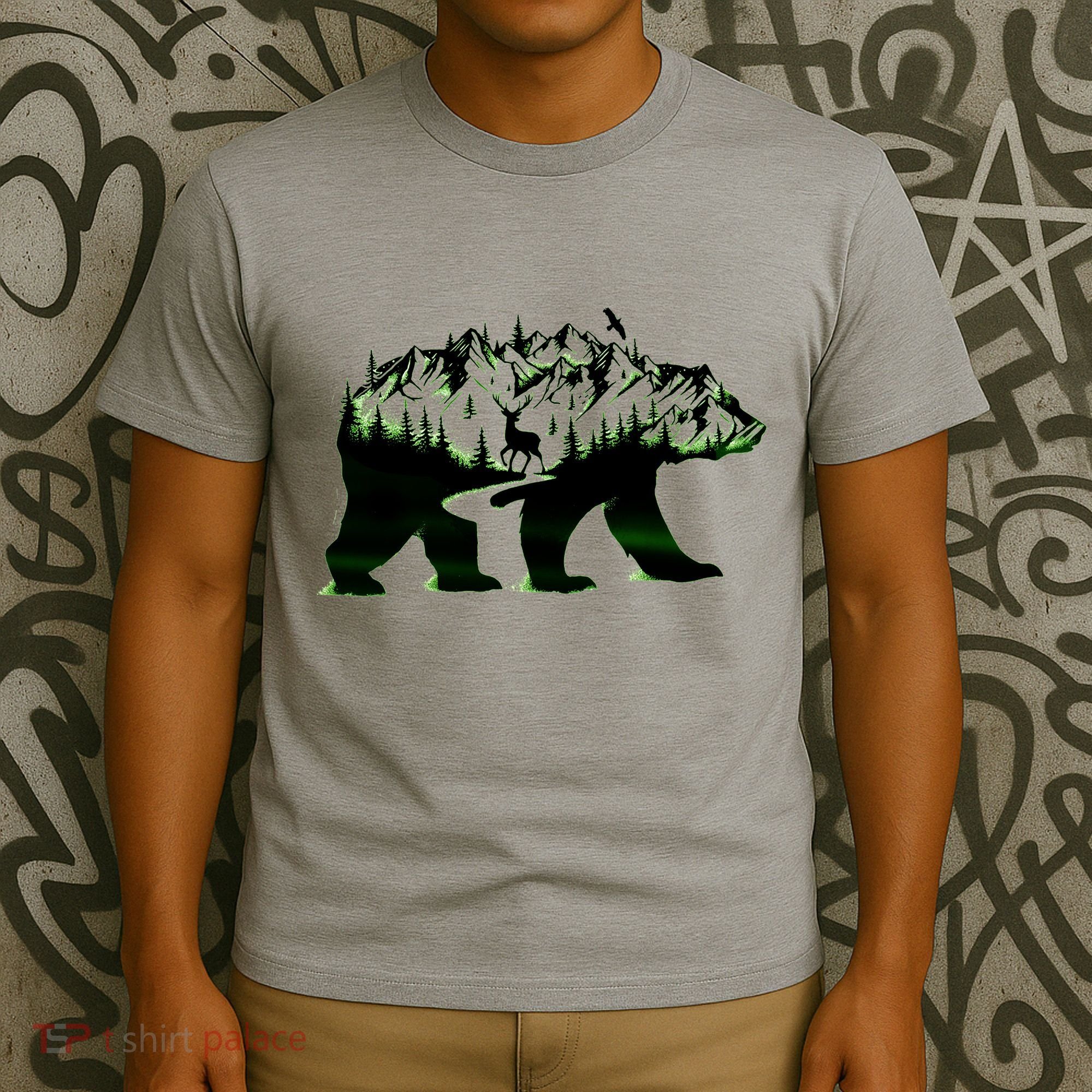 Bear Forest Deer Wilderness Mountains T-Shirt