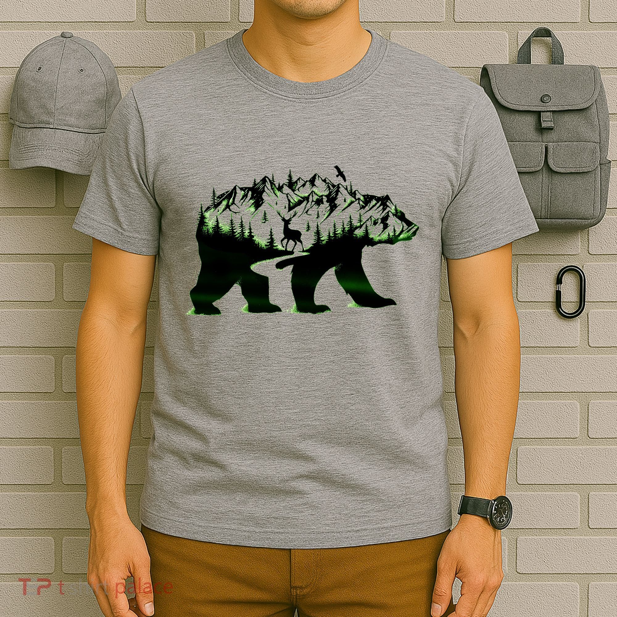 Bear Forest Deer Wilderness Mountains T-Shirt