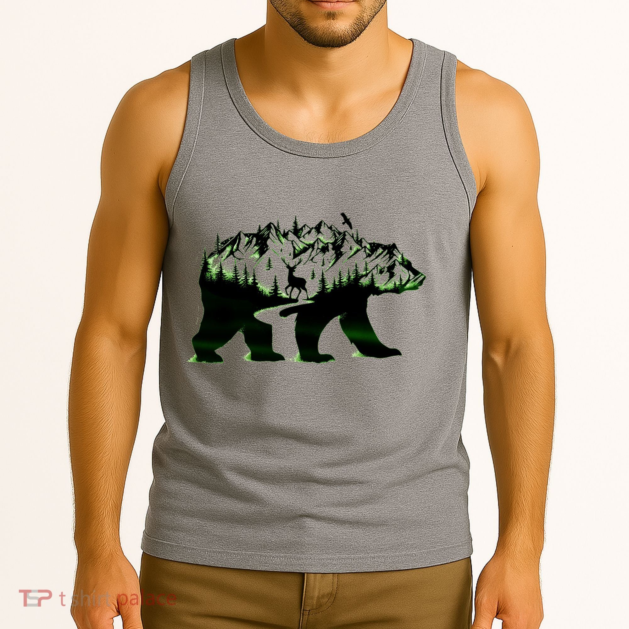 Bear Forest Deer Wilderness Mountains Tank Top