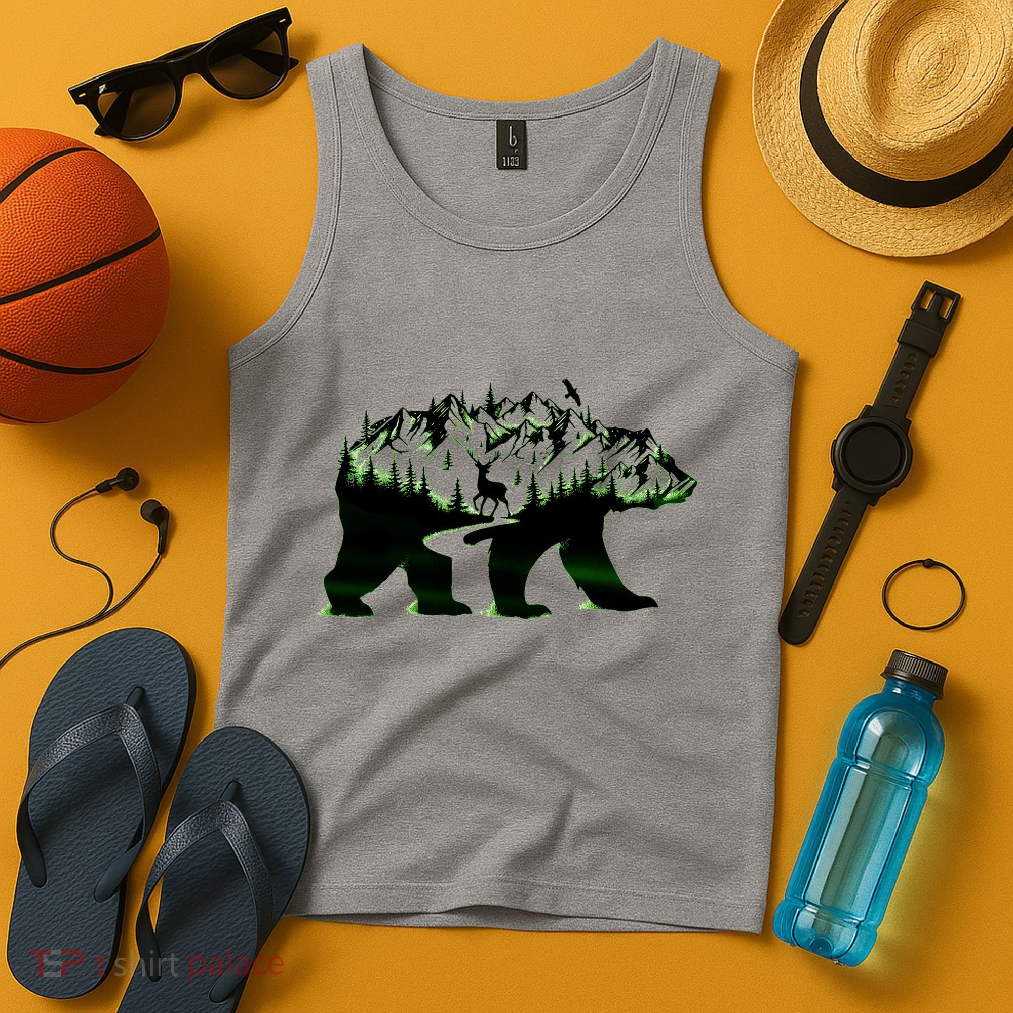 Bear Forest Deer Wilderness Mountains Tank Top