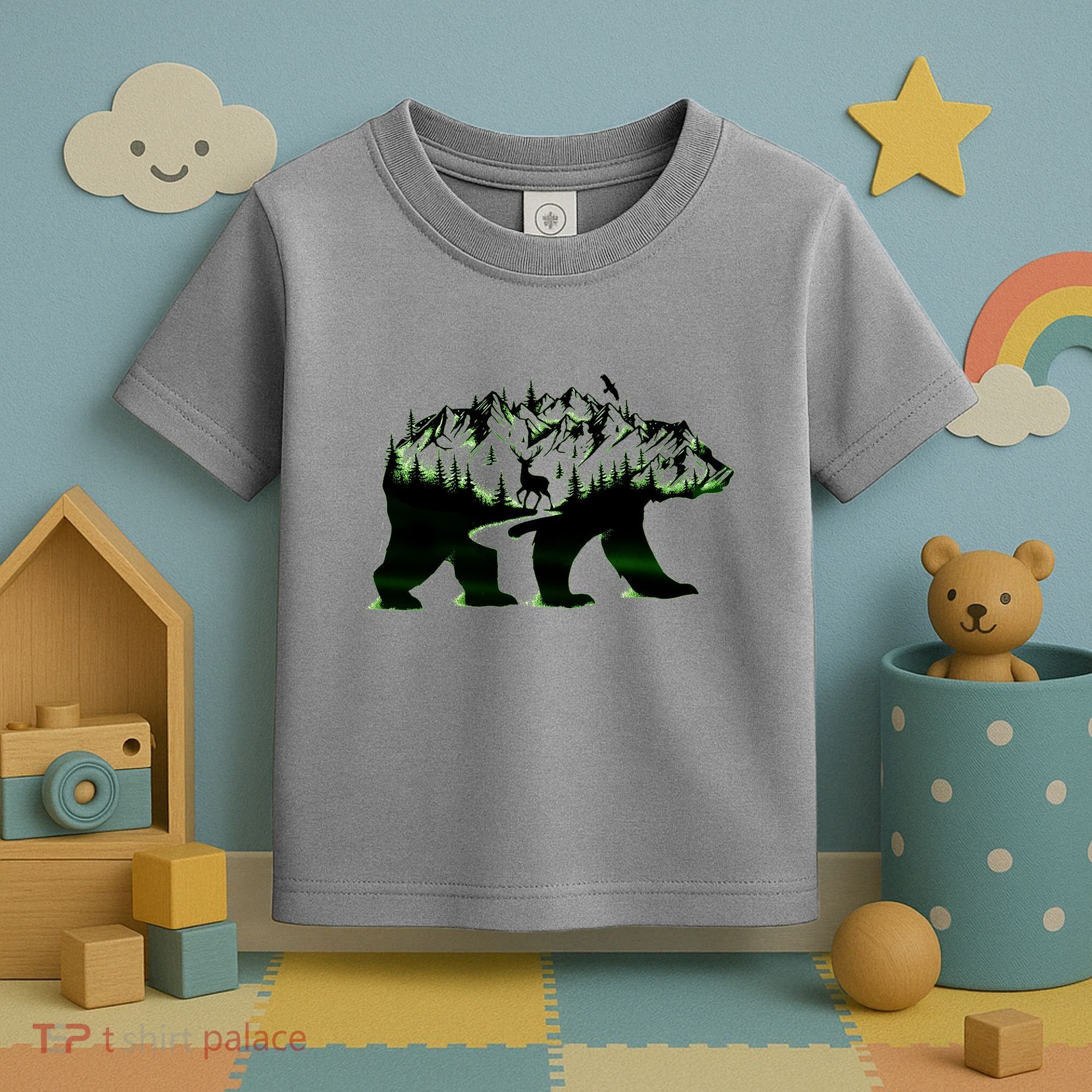 Bear Forest Deer Wilderness Mountains Toddler T-Shirt