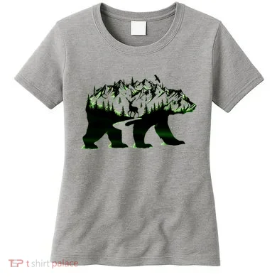 Bear Forest Deer Wilderness Mountains Women's T-Shirt