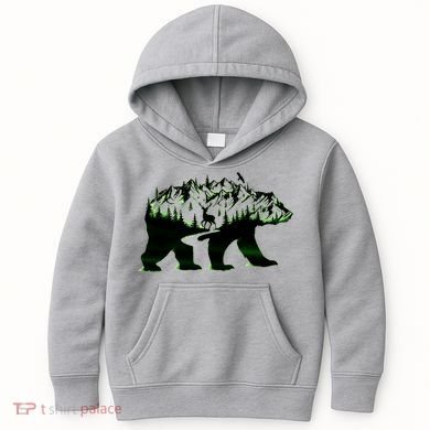 Bear Forest Deer Wilderness Mountains Kids Hoodie
